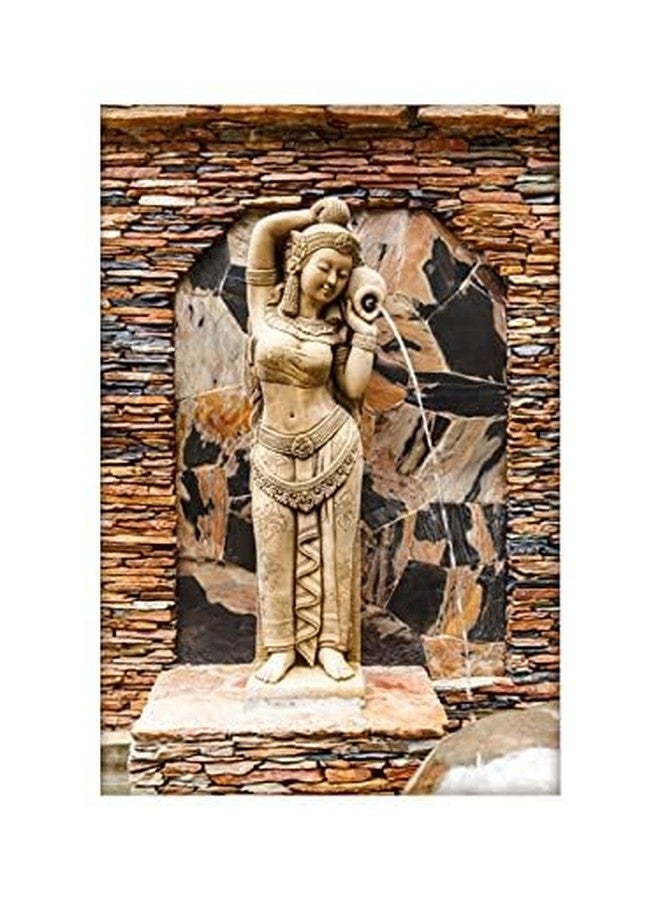 999STORE 3D Print Latest Door Living Room Bed Room Home Hall Wall Stickers Sheet roll red Stones Wall and Standing Lady Mural Wallpaper for Walls 3D (Vinyl Self Adhesive 24X36 Inches) NonW230917 - Image 2